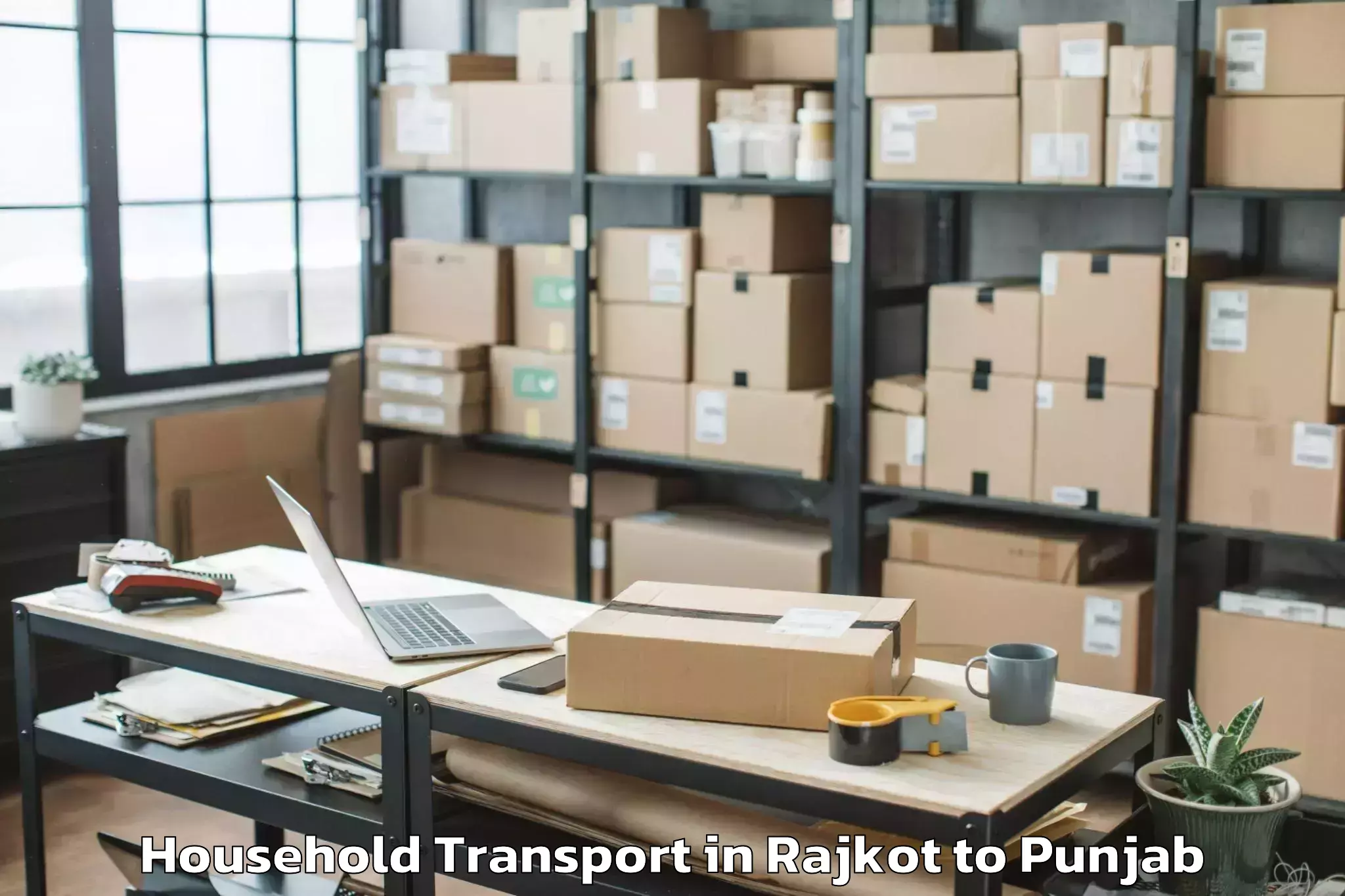 Top Rajkot to Abhilashi University Bathinda Household Transport Available